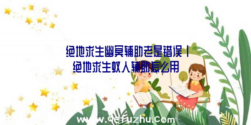 「绝地求生幽冥辅助老是错误」|绝地求生蚁人辅助怎么用